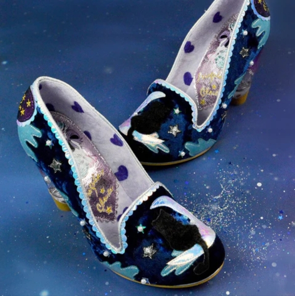 IRREGULAR CHOICE Stars At Night Black Cat Shoes 40 - Picture 8 of 8